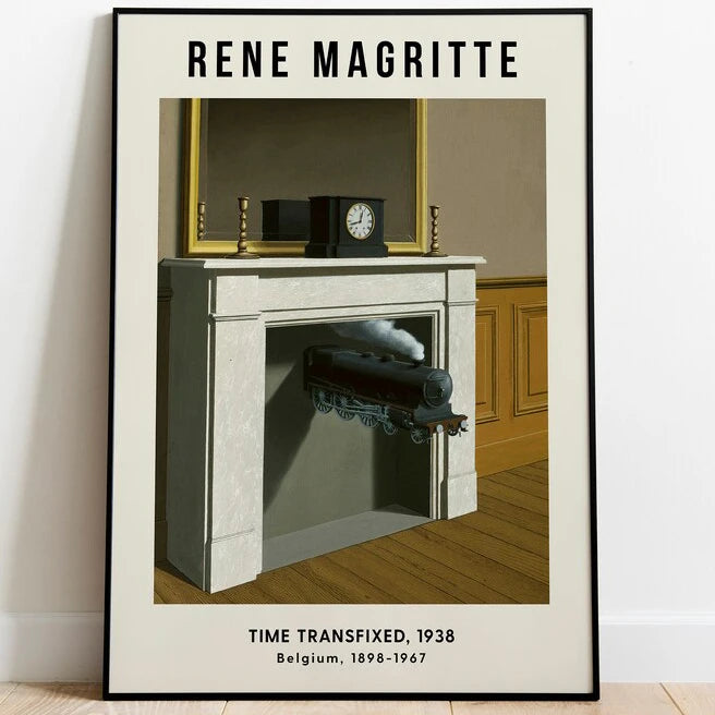 Magritte Surrealism Canvas Wall Art – Modern Nordic Poster Print Canvas Wall Art Qst M 20X25cm No Framed