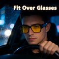 VOPHA T02 Anti-Glare Night Driving Glasses UV400 Unisex Night Driving Glasses Qst Night Vision Black