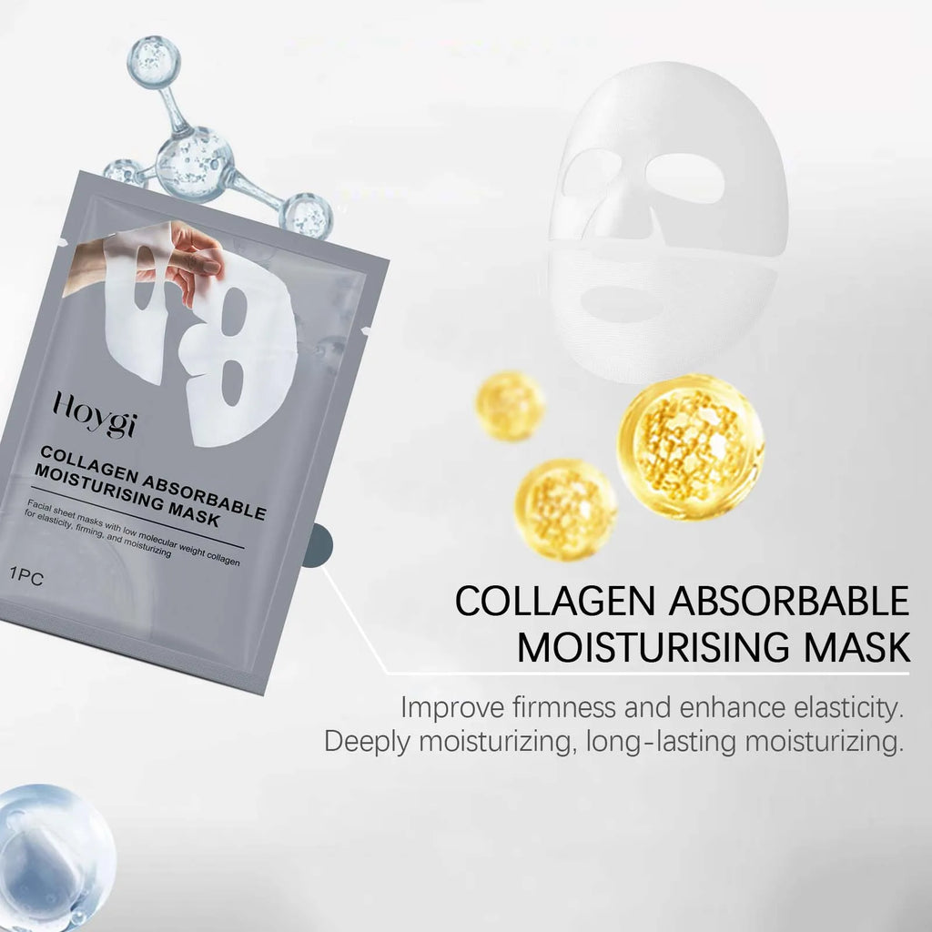 Hoygi Collagen Hyaluronic Acid Face Mask 4-Pack | Sheet Mask Collagen Sheet Mask Qst