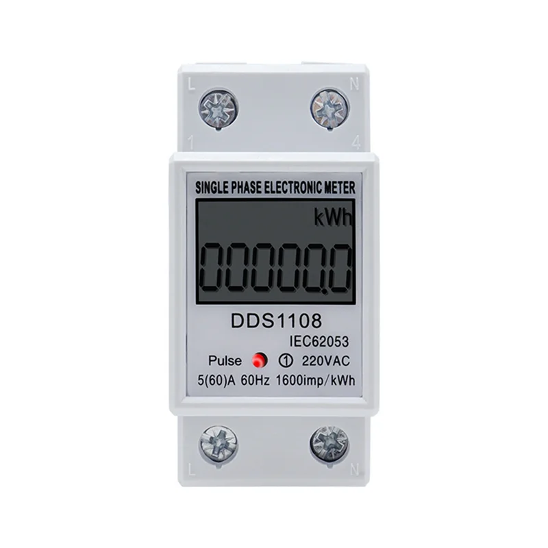 Digital Single Phase Energy Meter AC220V 60Hz LCD KWh Display Energy Meter Qme