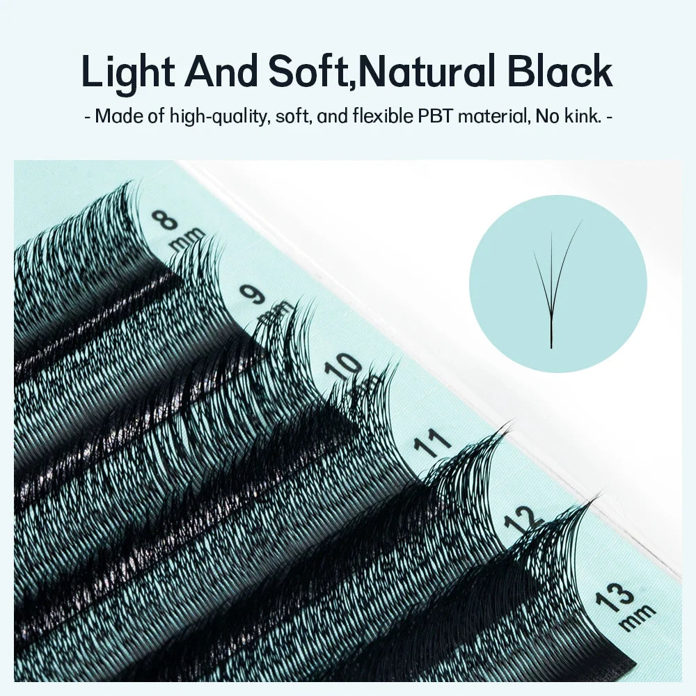 NATUHANA Fox 4D W Shape Matte Black False Eyelash Extensions False Eyelash Extensions Qme