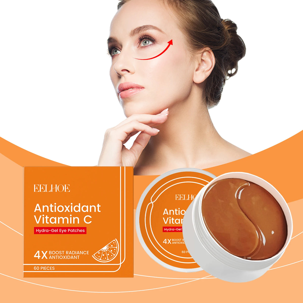 60 Pcs Vitamin C & Hyaluronic Acid Under-Eye Patches – Eelhoe Under-Eye Patches Qst