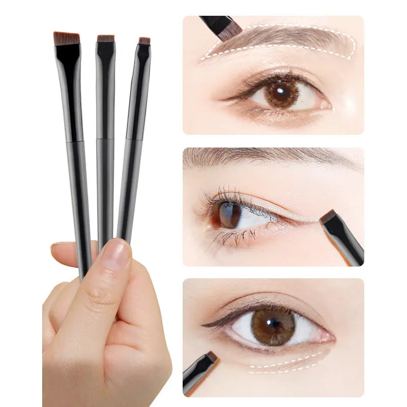 Blade Flat Eyeliner & Eyebrow Brush – Fine Tip, Portable Makeup Brush Qme