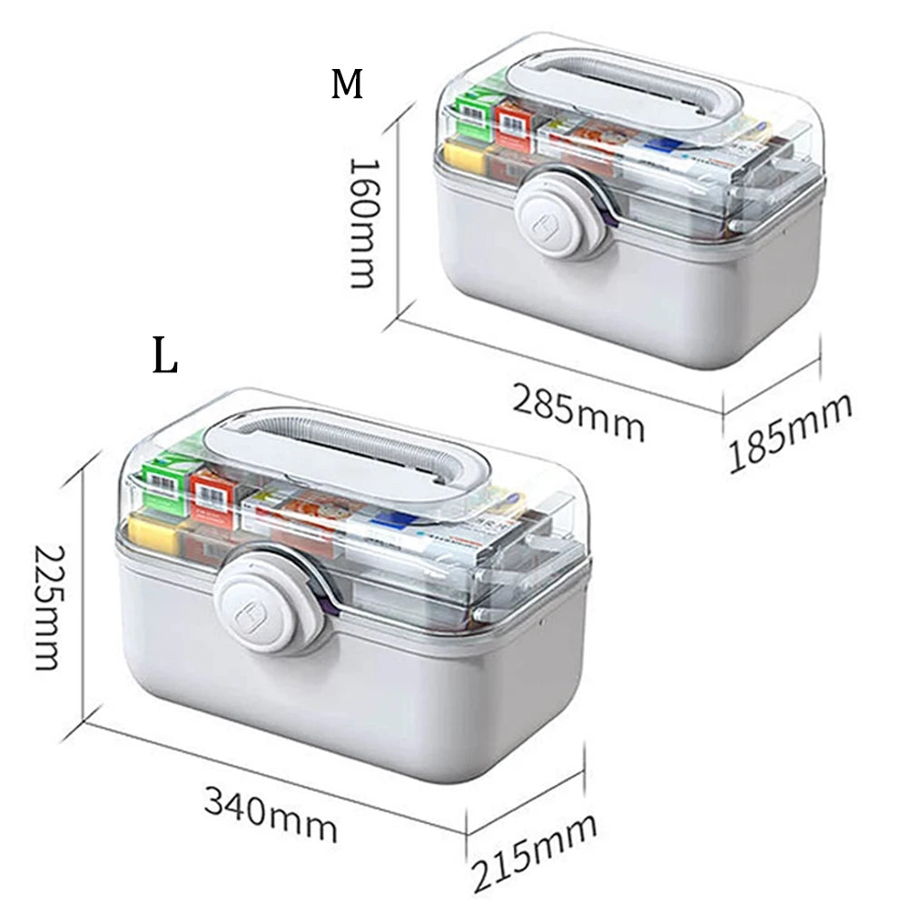 3-Layer First Aid Kit Organizer Box – Lockable & Portable First Aid Organizer Box Qst