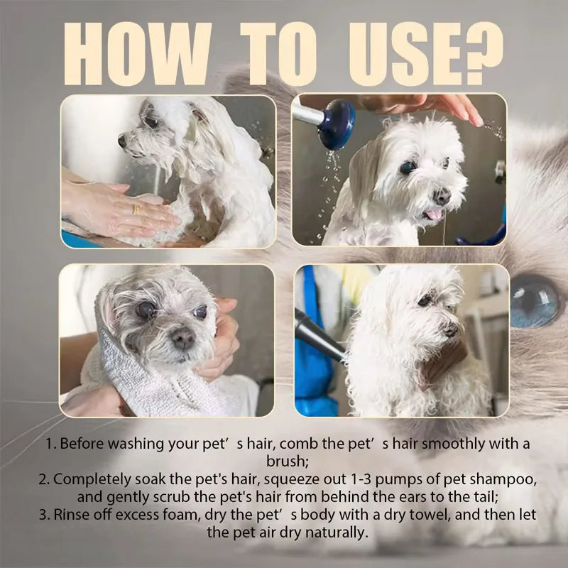 Gentle Pet Shampoo for Cats & Dogs – Soft, Tangle-Free Pet Grooming Shampoo Qme