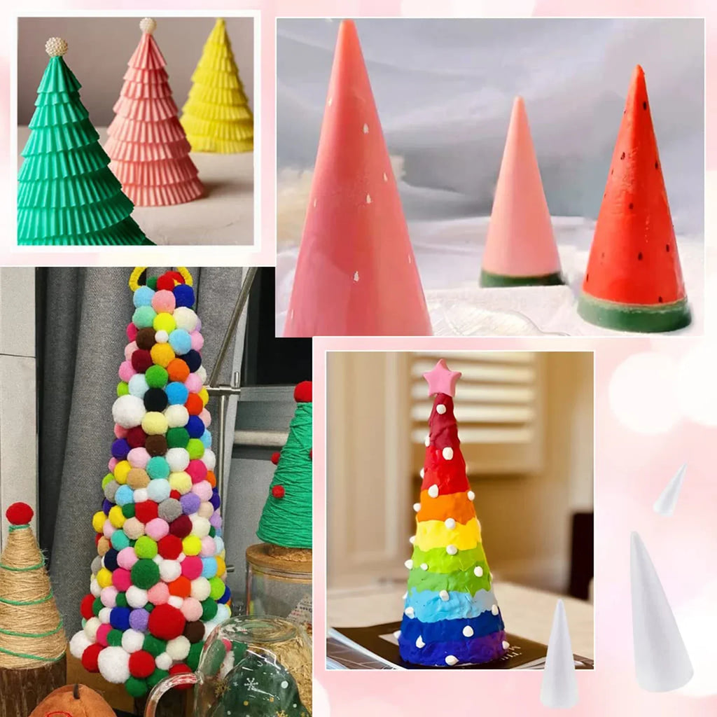 DIY Foam Cones for Christmas & Party Crafts – 4 Sizes Foam Craft Cones Qme