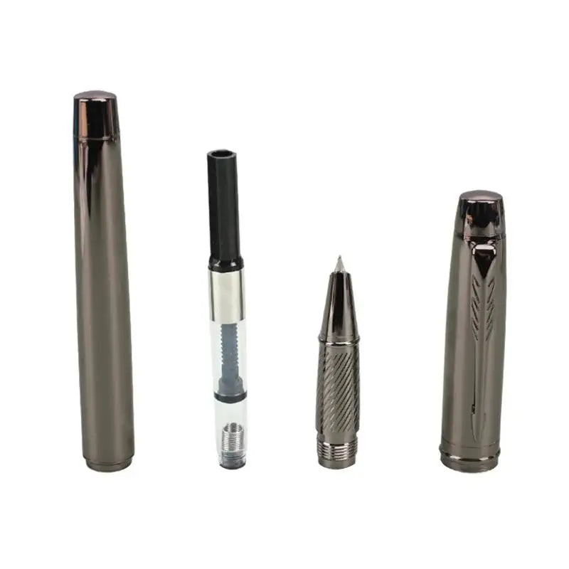 Silver Gray Metal Fountain Pen – Medium Iridium Tip Fountain Pen Qme