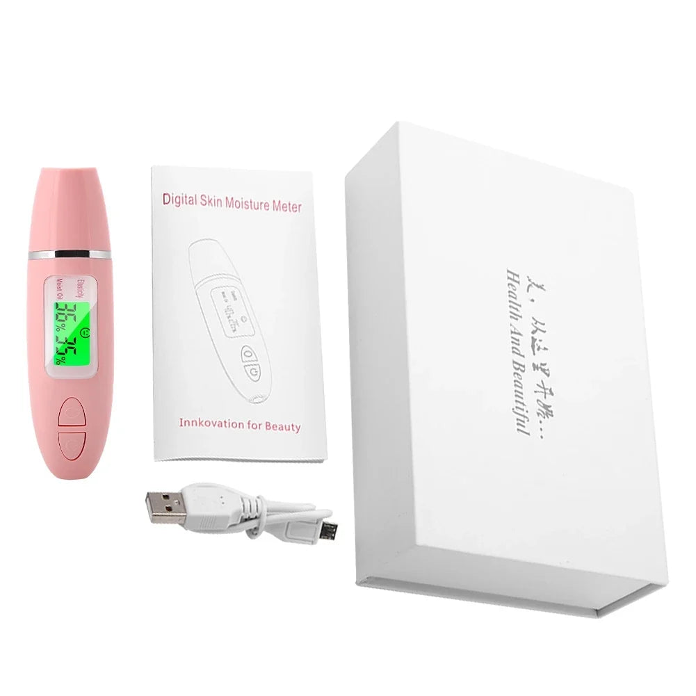 Portable Digital LCD Skin Moisture & Oil Analyzer Tester Skin Analyzer Tool Qme