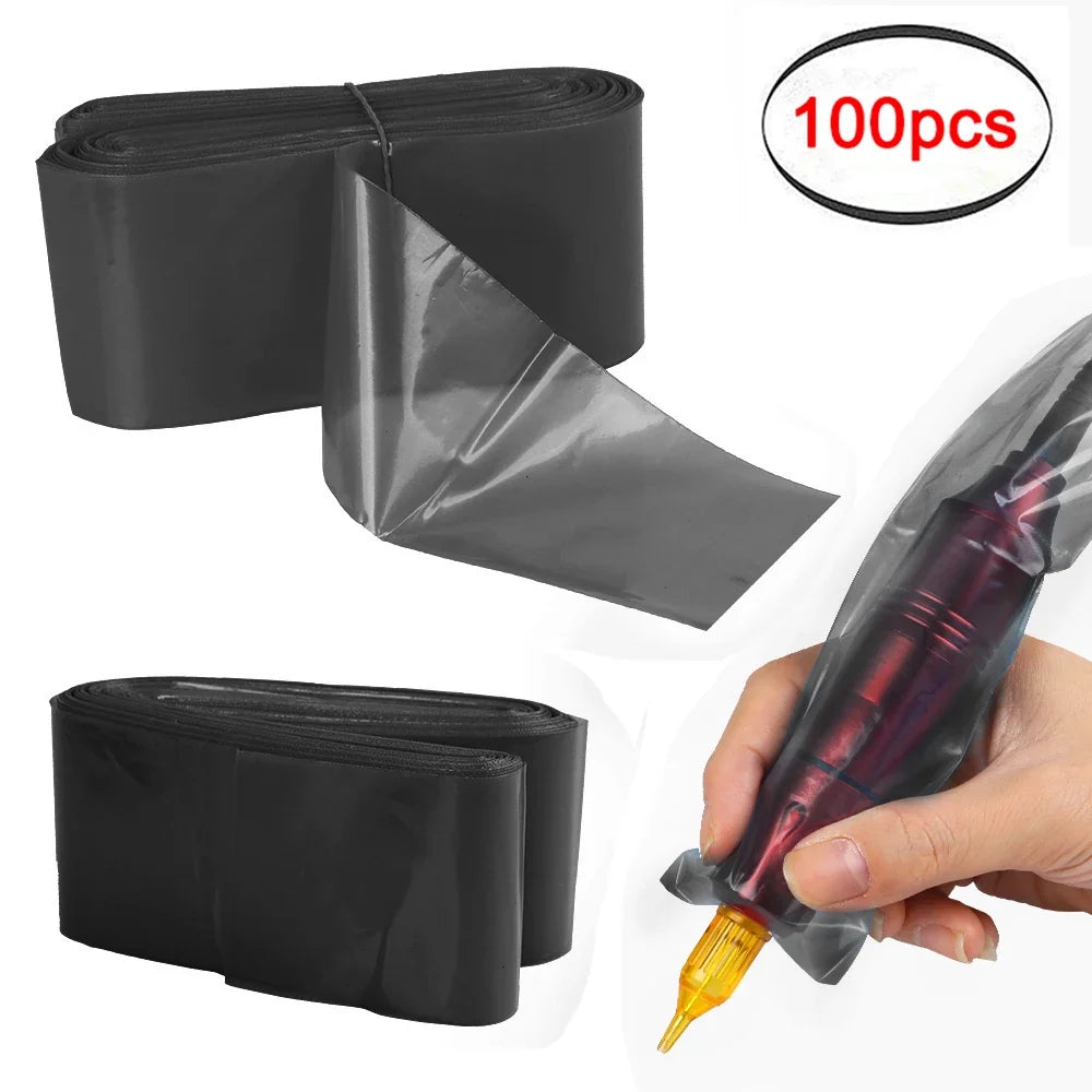 Disposable Tattoo Clip Cord Covers Sleeves 100 Pack Tattoo Machine Accessory Qme black