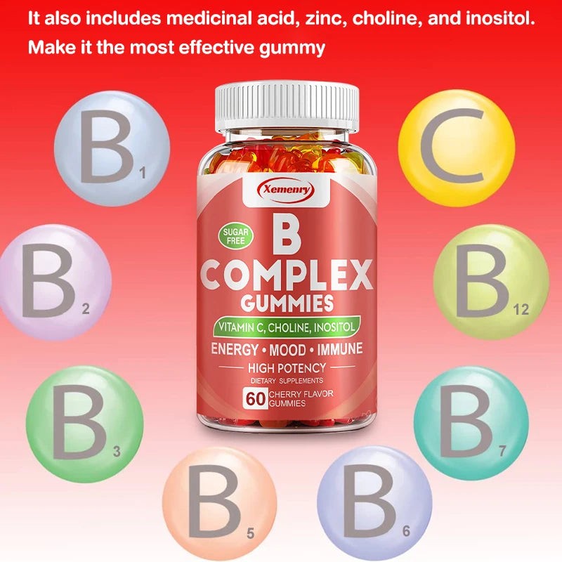 Xemenry Vitamin B Complex Gummies – Energy, Mood & Immunity Vitamin Gummies Qst