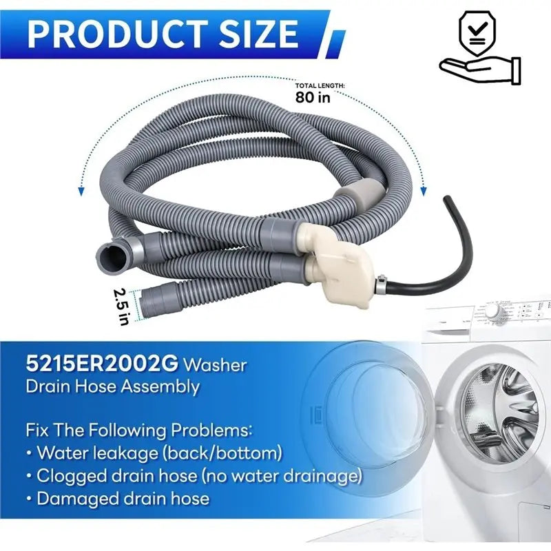 Washer Drain Hose Replacement – Fits 5215ER2002G LG Kenmore Washer Drain Hose Qst