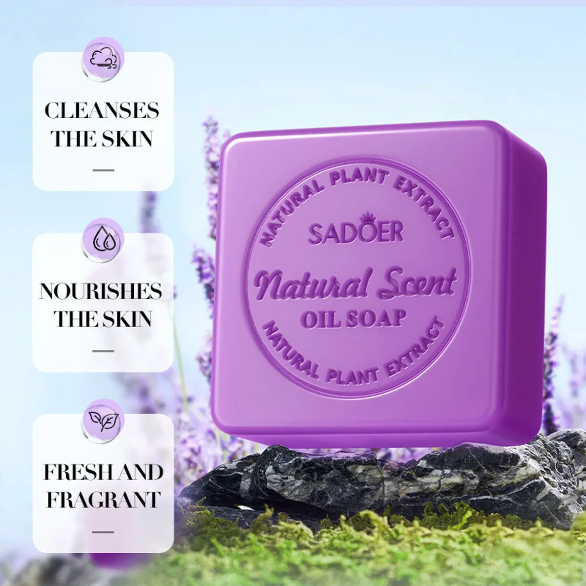 Handmade Lavender Essential Oil Facial & Bath Soap Handmade Bar Soap Qme