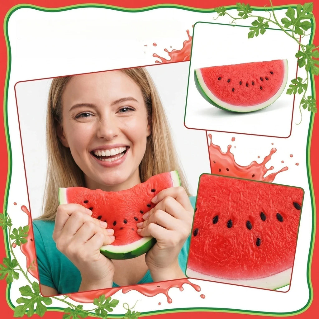 Realistic Watermelon Squeeze Toy – Fun Sensory Toy for All Ages Novelty Squeeze Toy Qme
