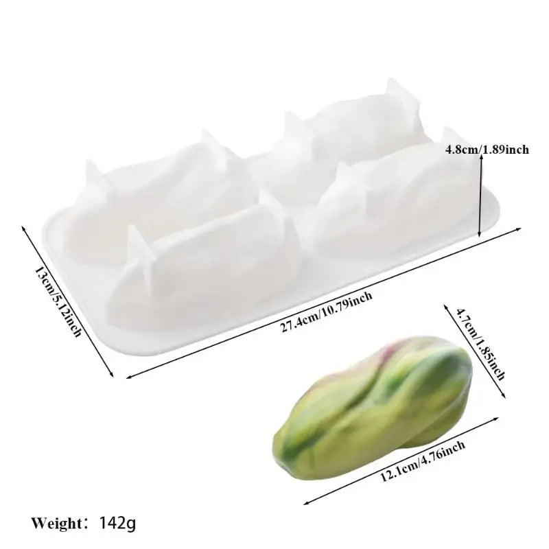 4-Cavity Silicone Mousse Cake & Chocolate Pudding Baking Mold Silicone Baking Mold Qme A1