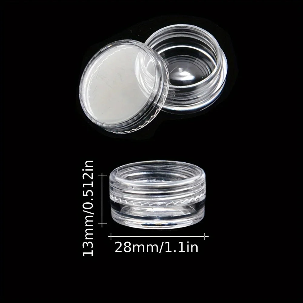 Mini Plastic Cosmetic Sample Jars Set of 6 | Travel Containers Cosmetic Sample Jars Qme