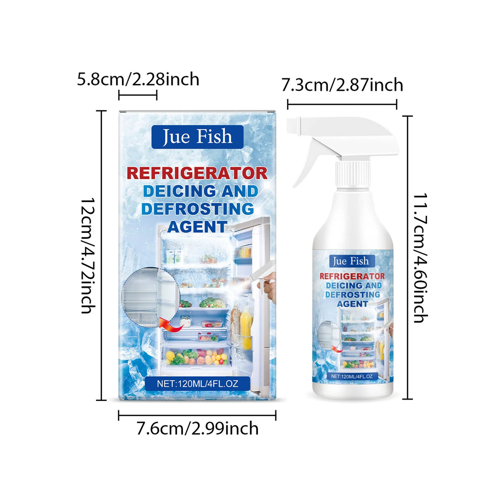 120ml Fridge Defrost Spray – Fast Frost Remover & Odor Eliminator Defrost Cleaning Spray Qst
