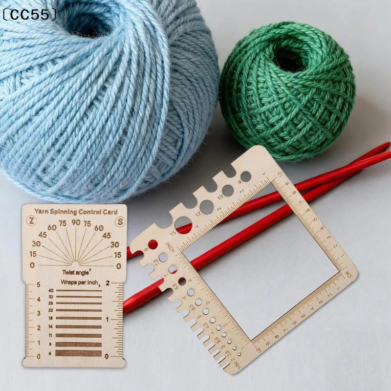 Wood Knitting Needle Gauge Ruler – Yarn WPI Measuring Tool Knitting Gauge Ruler Qst