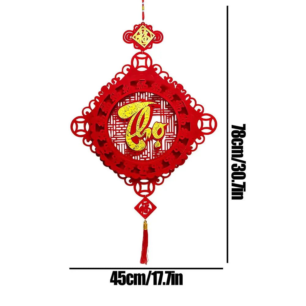 Chinese New Year 2026 Flocking Tree Decoration – Lunar Festive Festive Tree Decoration Qme Style J