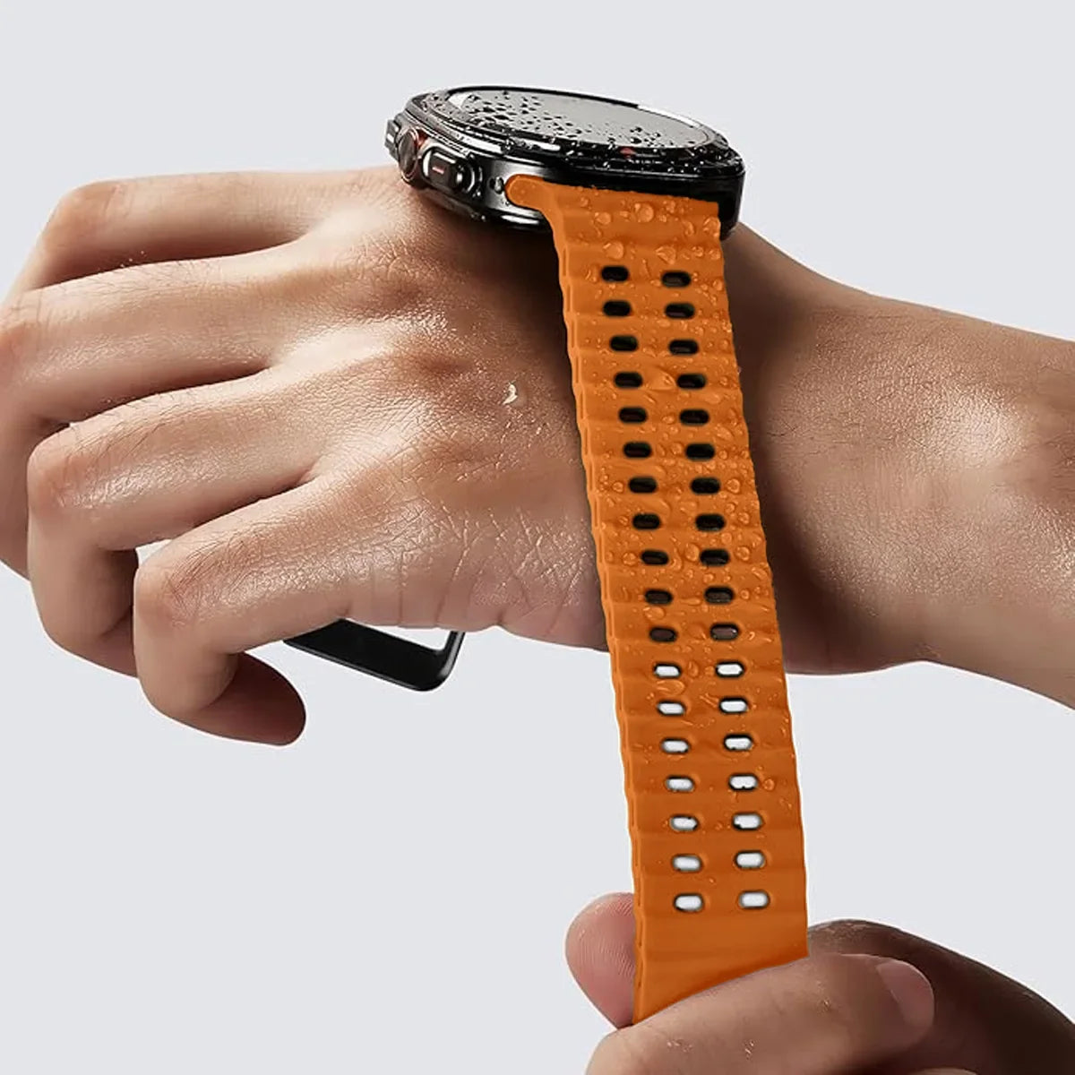 Two-Tone Silicone Sports Band – Samsung Galaxy Watch Ultra Silicone Watch Band Qme