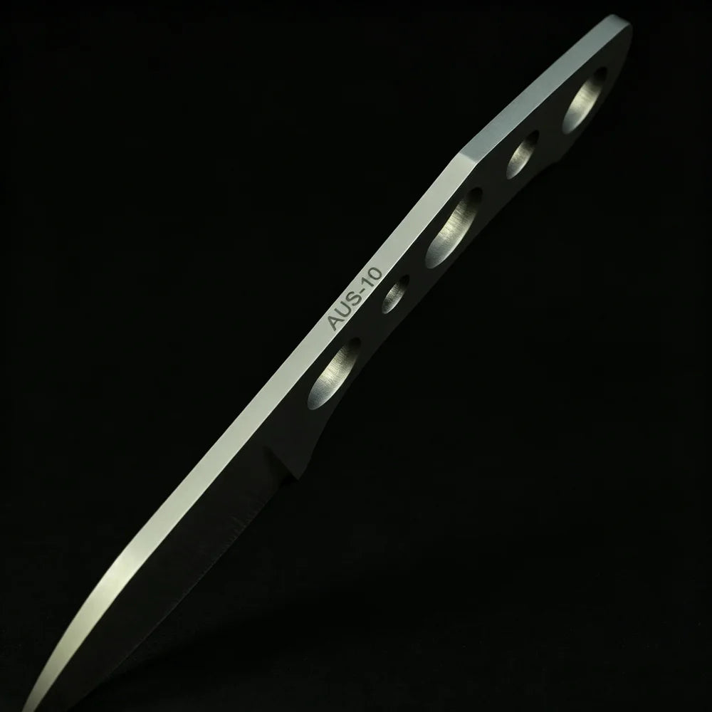 TRSKT AUS-10 Full Tang Neck Knife 62HRC + Kydex Sheath Fixed Blade Knife Qst