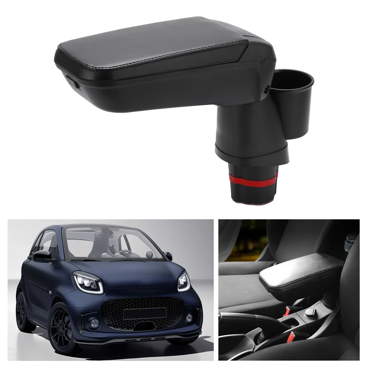 Mercedes Smart Fortwo 453 Center Console Armrest Box & Cup Holder Car Console Organizer Qme