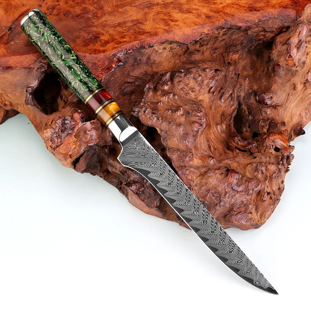 Xituo 6-Inch Damascus Steel Boning & Fillet Knife | Rosewood Boning Fillet Knife Qst