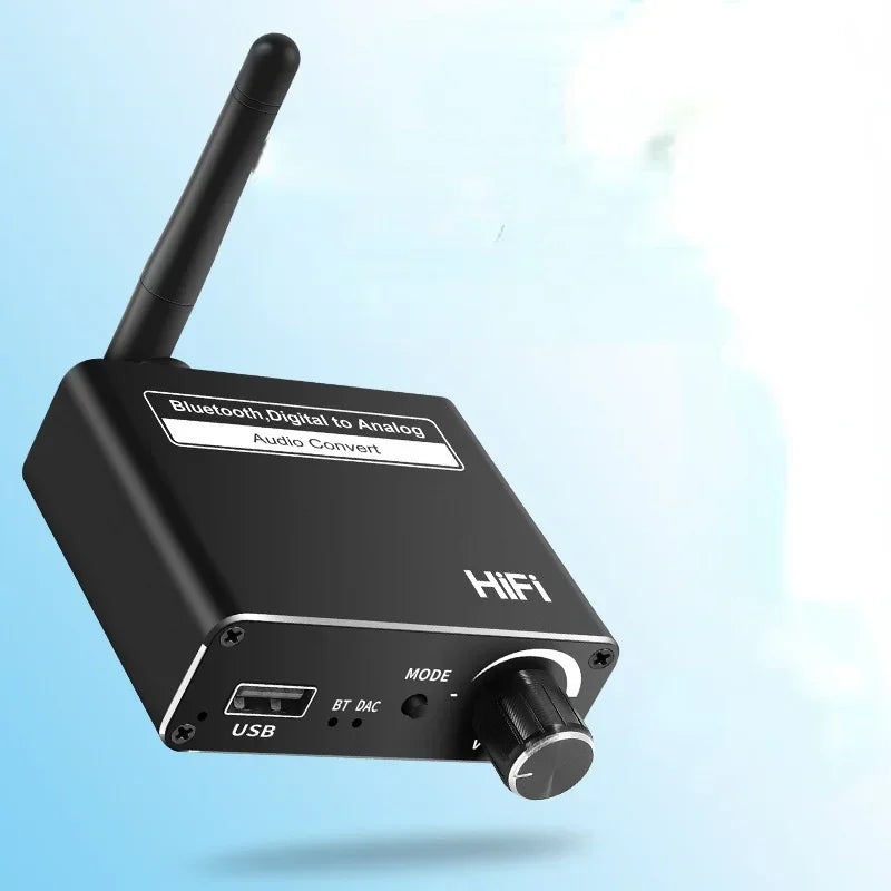 Bluetooth 5.0 DAC Converter – Optical Coaxial to RCA & 3.5mm AUX Audio DAC Converter Qme