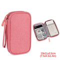 Electronics Travel Organizer Bag – Cables, USB & Chargers Electronics Organizer Bag Qme Pink