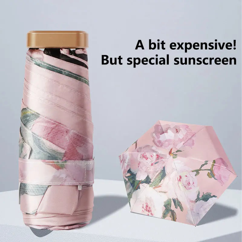 Pocket UV Foldable Umbrella – Lightweight Sun & Rain Cover Foldable UV Umbrella Qst