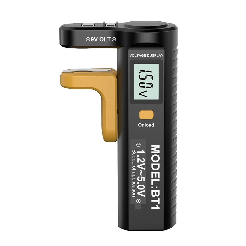 Digital Battery Tester – Volt & Capacity Checker AA AAA Button Cell Battery Tester Qme black