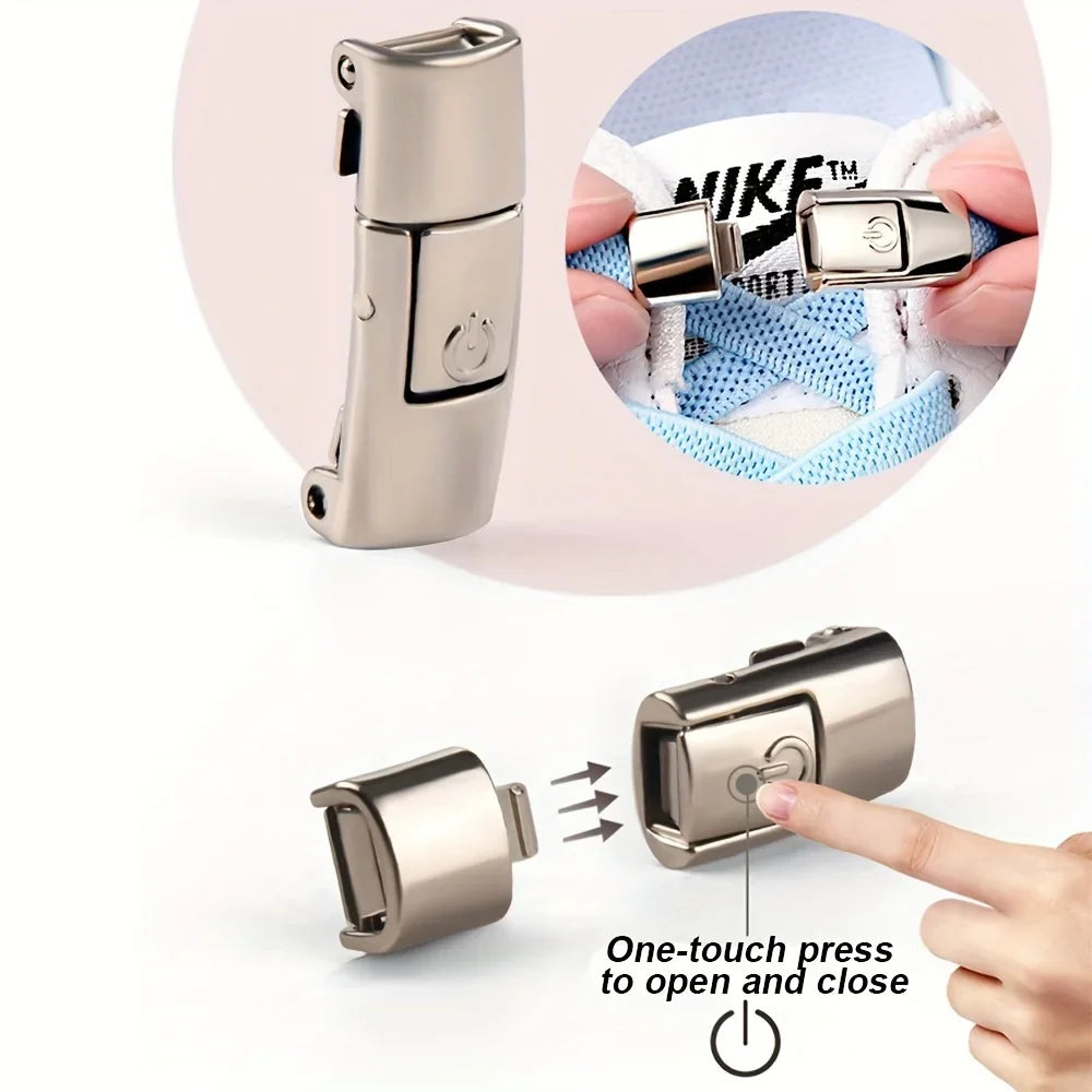Metal Quick-Release Shoelace Buckle Lock | No-Tie Shoe Clip Shoelace Buckle Lock Qme