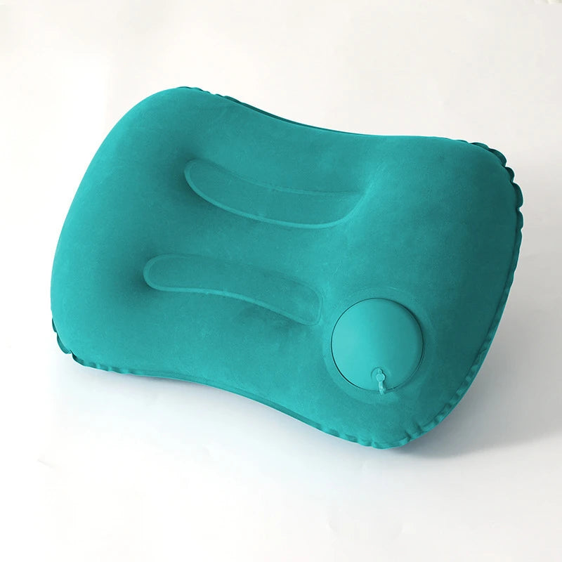 Portable Inflatable Pillow – Neck & Lumbar Support for Travel Inflatable Travel Pillow Qst green