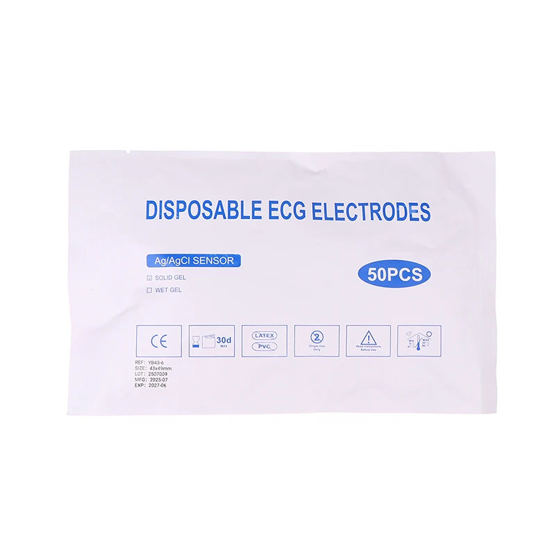 50PCS Disposable ECG Electrode Pads – Pediatric Size White Foam ECG Electrode Pads Qst