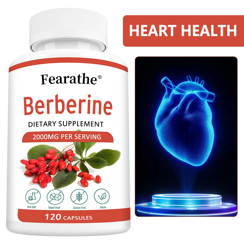 Berberine 2000mg Supplement – 120 Capsules, Non-GMO Herbal Supplement Qst
