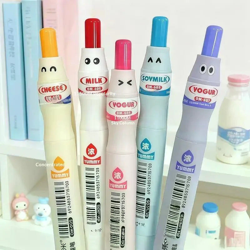 Milk Bottle Gel Pens – Large Capacity Quick-Drying Set of 2 Gel Pen Set Qme