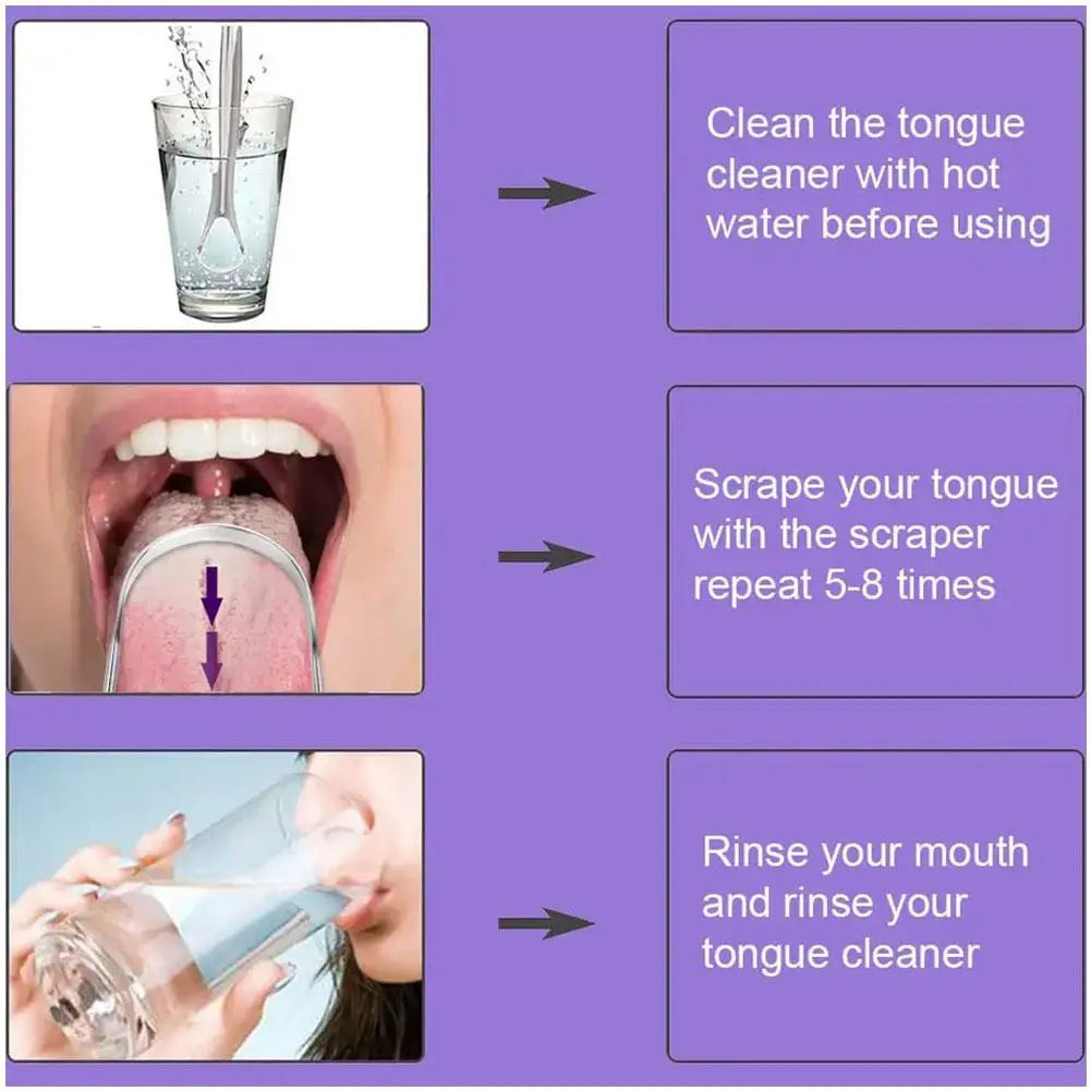 Stainless Steel Tongue Scraper with Travel Case for Adults Tongue Scraper Qme