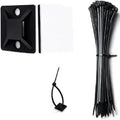 Self-Adhesive Zip Tie Mounts Cable Management Clips | 2 Colors Cable Management Clips Qme 100set black