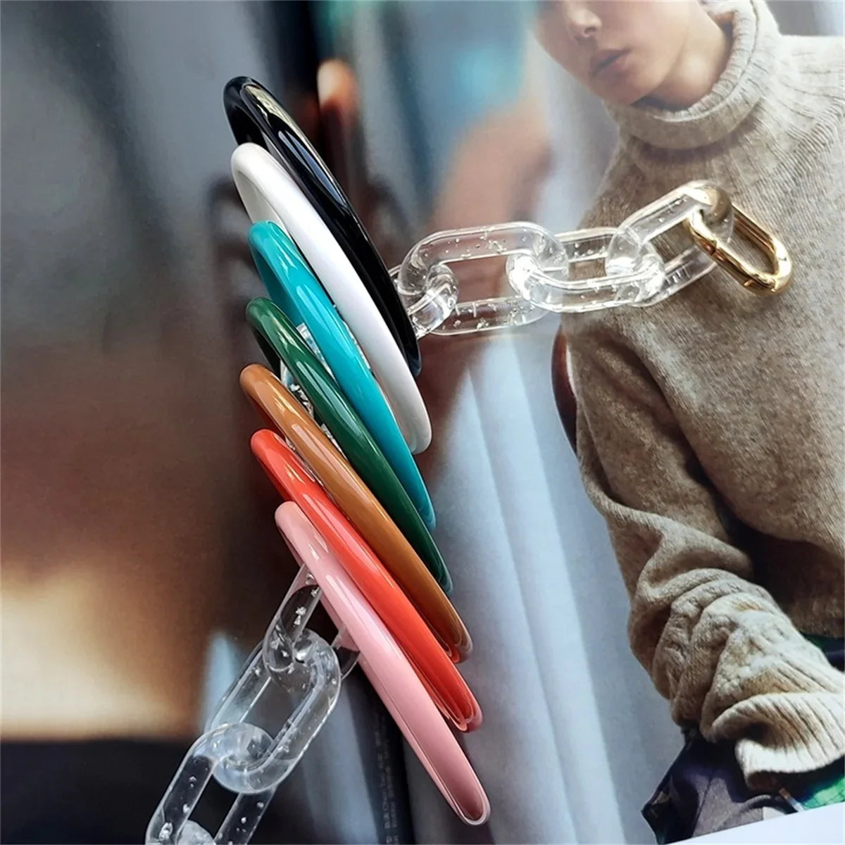 Y2K Thin Acrylic Bangle Bracelet – Women's Hip Hop Style Bangle Bracelet Qme