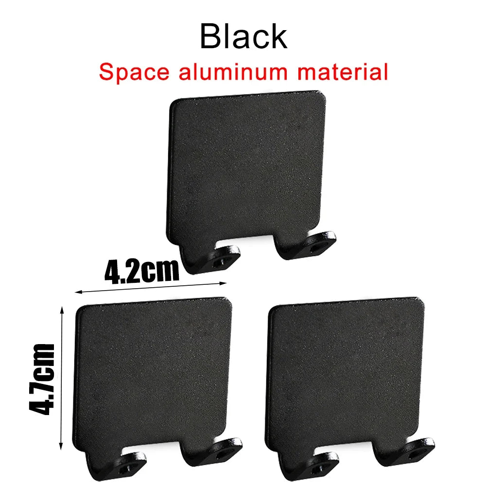 Adhesive Wall Hooks Space Aluminium Coat Rack – 20 Colors Adhesive Wall Hook Qme Black 3PCS