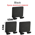 Adhesive Wall Hooks Space Aluminium Coat Rack – 20 Colors Adhesive Wall Hook Qme Black 3PCS