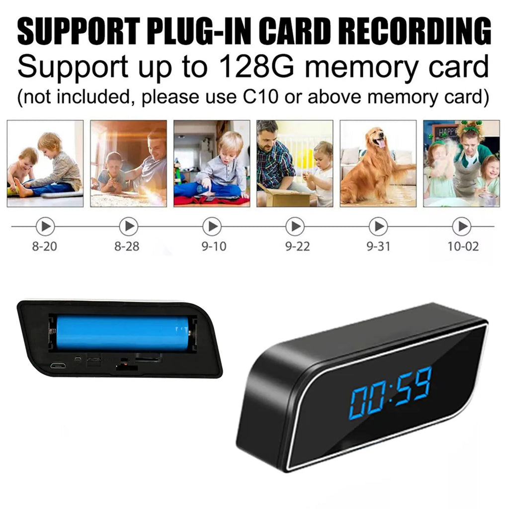 WiFi Camera Clock – FHD 1080P Indoor Security Camera WiFi Security Camera Qst