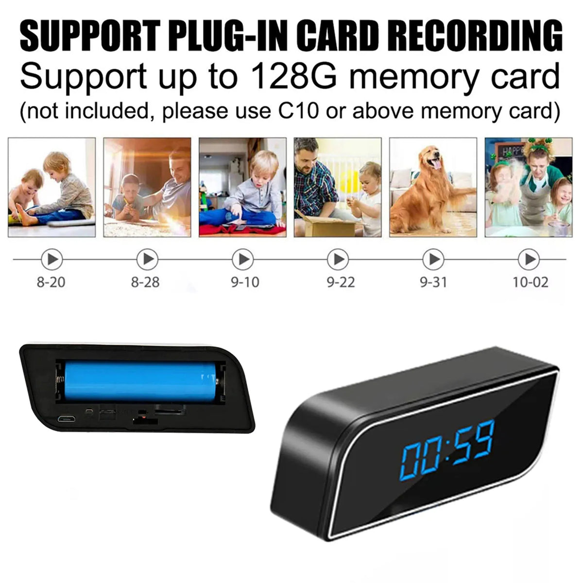 WiFi Camera Clock – FHD 1080P Indoor Security Camera WiFi Security Camera Qst