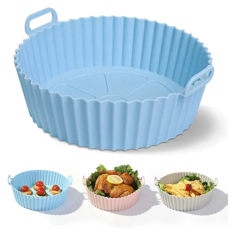Silicone Air Fryer Baking Tray – Reusable Oven & Pizza Liner Silicone Baking Tray Qme