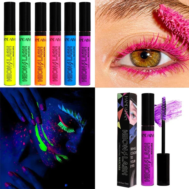 Neon Fluorescence Mascara – Waterproof, No Smudge, Fast Dry Colored Mascara Qme