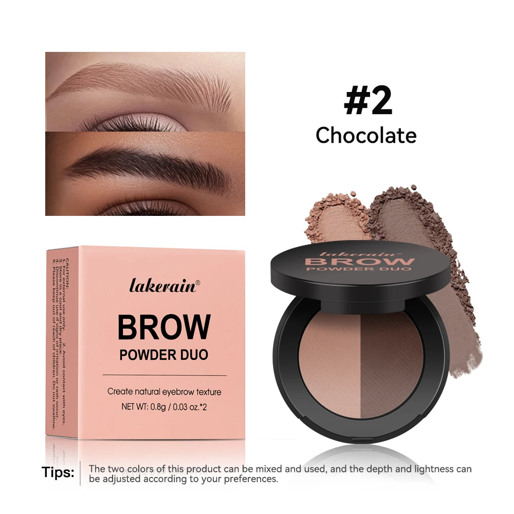6-Color Duo Eyebrow Powder – Natural Brow & Contour Shade Eyebrow Powder Qst 02