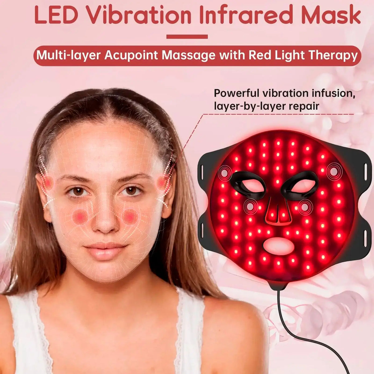 Hello Face L300 LED Light Therapy Mask – 4-Mode Silicone LED Face Mask Qst