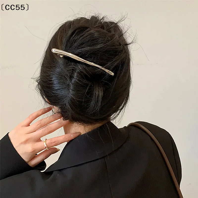 11cm Vintage Golden Metal Barrette Spring Hair Clip Hairpin Hair Clip Barrette Qst