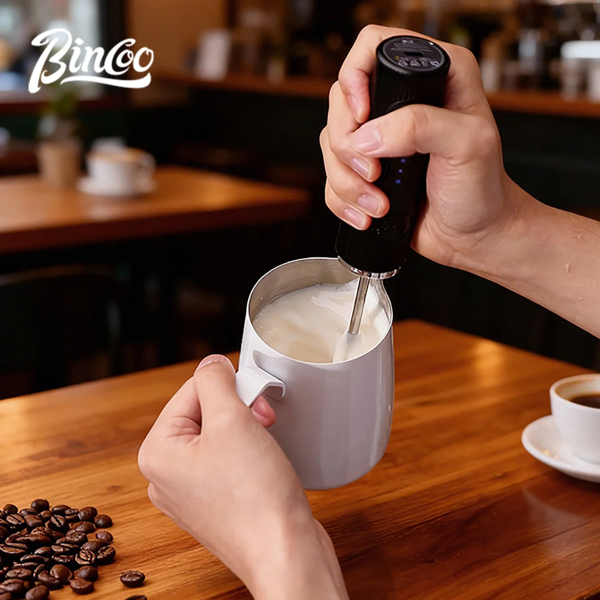 Bincoo Milk Frothing Pitcher Sharp Spout 400ml/600ml Stainless Steel Milk Frothing Pitcher Qst
