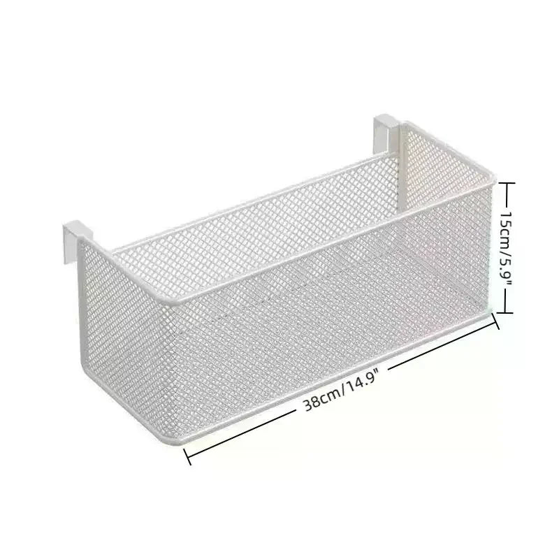 Bedside Hanging Storage Basket – Metal Space-Saving Organizer Hanging Storage Basket Qme