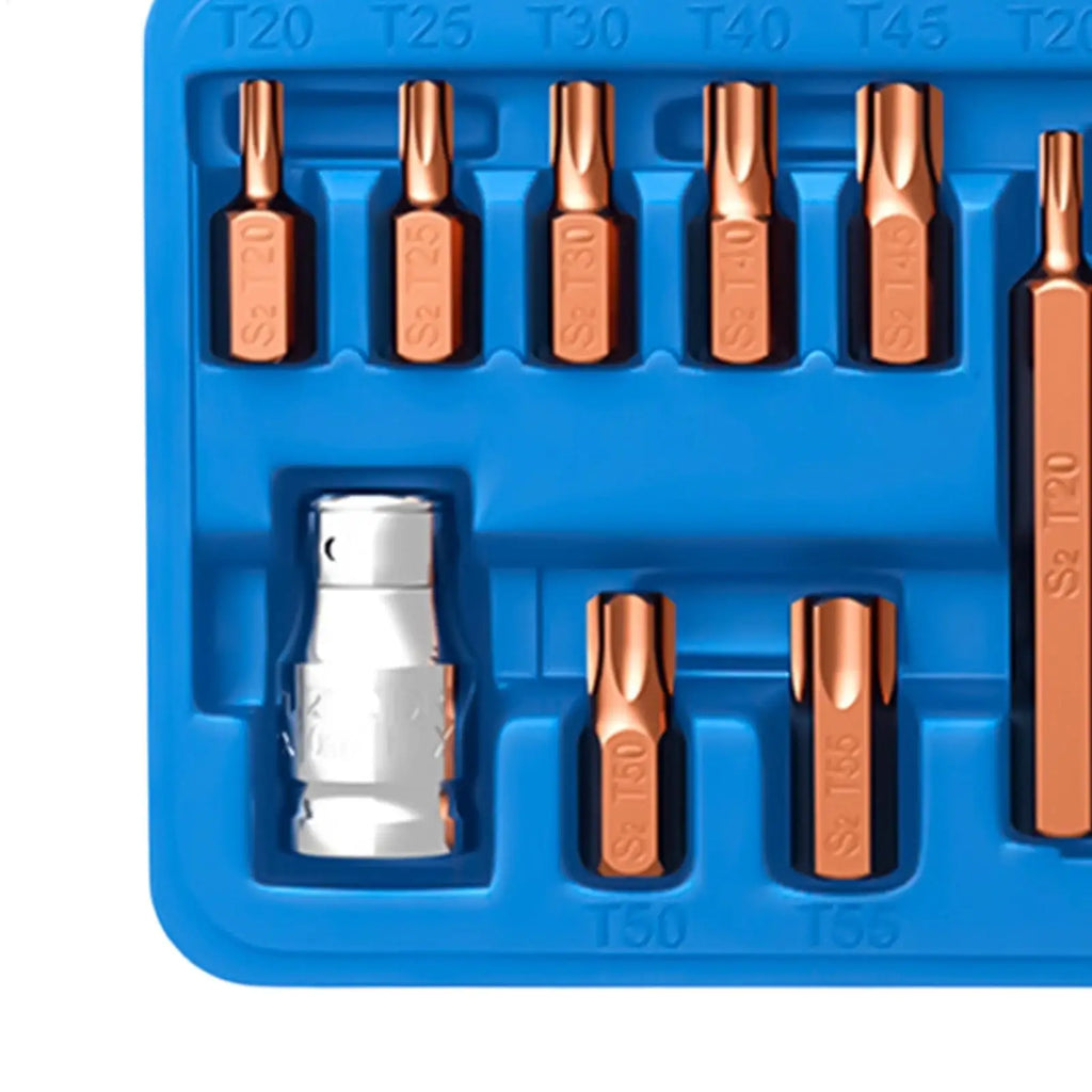 S2 Steel Magnetic Tamper-Proof Star Bits Set – 15-Piece Star Bit Set Qme